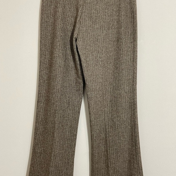 VERTIGO Paris Womens Flat Front Wide Leg Pants Size 10 Made France Wool Blend - Picture 3 of 9